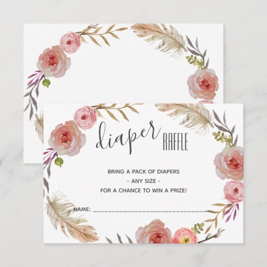 Baby shower Boho Insérer Invitation (Devant / Derrière)