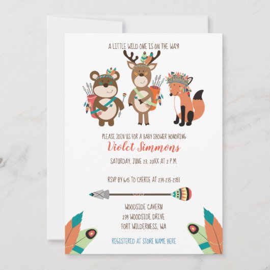 Baby shower Boho Invitation de Boho (Devant)
