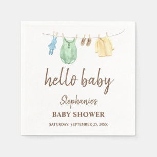 Baby Shower Boho Kledinglijn Hallo Baby Servet