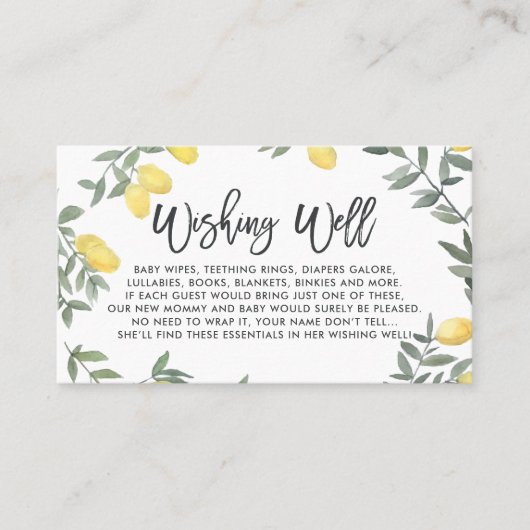 Baby shower Boho Lemon Wreath Carte de bien-être (Devant)