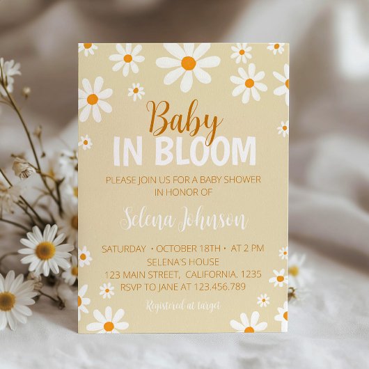 Baby shower Boho Light Daisy Invitation