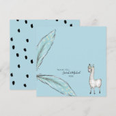 Baby shower Boho Llama Confetti Square Bedankkaart (Voorkant / Achterkant)