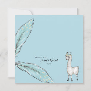 Baby shower Boho Llama Confetti Square Bedankkaart