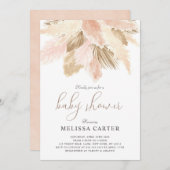 Baby shower Boho Neutral Spring Party Invitation (Devant / Derrière)