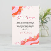 Baby shower Boho Retro Super Daisy carte de remerc (Debout devant)