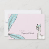 Baby shower Boho Rose Llama Dots Merci Note (Devant)