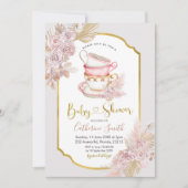 Baby shower Boho Tea Party Invitation (Devant)
