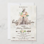Baby shower Boho TeePee invitation (Devant)