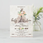 Baby shower Boho TeePee invitation (Debout devant)