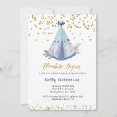 Baby shower Boho Teepee Invitation (Devant)