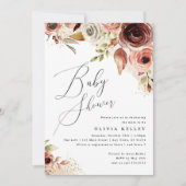 Baby shower Boho, Terme Floral Invitation (Devant)