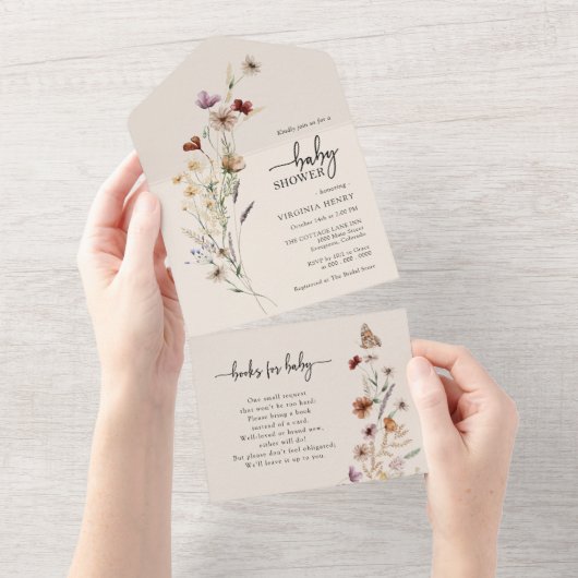 Baby shower Boho tout en un Invitation (Déchirure)