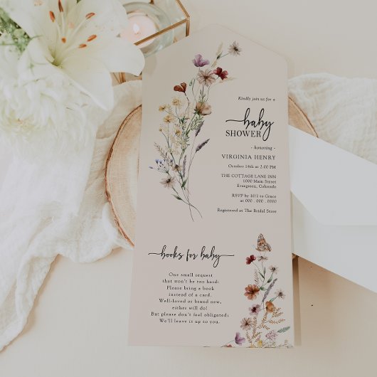 Baby shower Boho tout en un Invitation