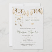 Baby shower Boho Watercolor Invitation (Devant)