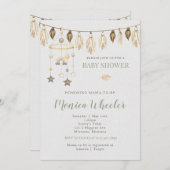 Baby shower Boho Watercolor Invitation (Devant / Derrière)