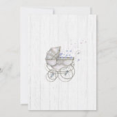 Baby shower Bois blanc & Carriage Boy Invitation (Dos)
