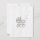 Baby shower Bois blanc & Carriage Boy Invitation (Dos)