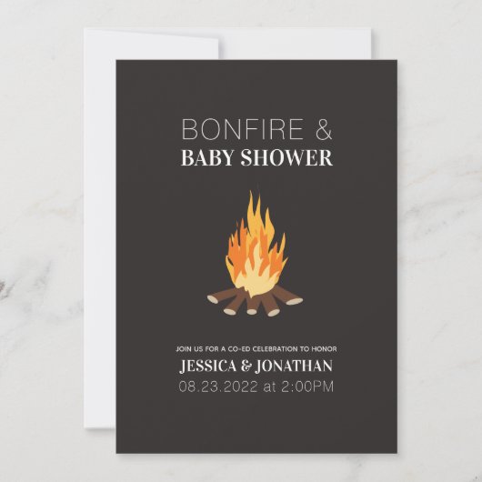 Baby shower Bonfire Co-Ed Couples Invitation (Devant)