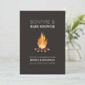 Baby shower Bonfire Co-ed Couples Uitnodiging (Staand voorkant)