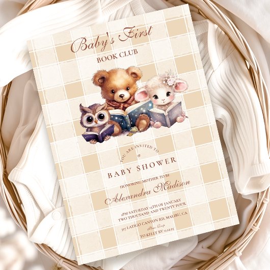Baby shower Book Club Theme Kaart