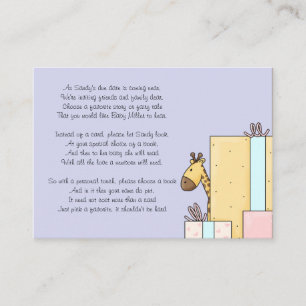 Baby shower Book Insert Kaart