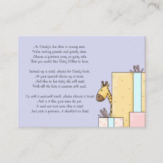 Baby shower Book Insert Kaart