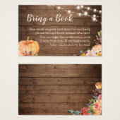Baby shower Book Request Rustic Pumpkin Wood Visitekaartje (Voorkant /achterkant)