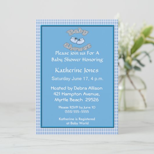 Baby shower Booties Invitation (Debout devant)