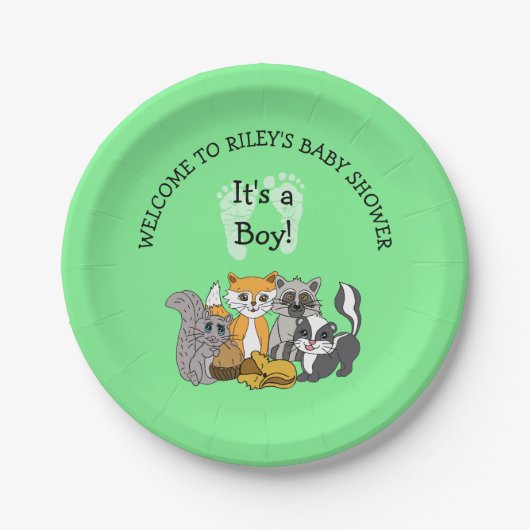 Baby shower Bord van Woodland Thleys (Voorkant)