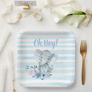 baby shower borden Waterverf Papieren Bordje