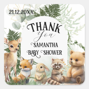 Baby shower bos bos vierkante sticker