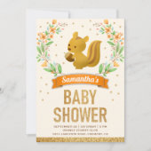 Baby shower bos Floral Cute Squirrel Kaart (Voorkant)