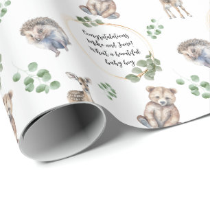  Baby shower bosbos Cadeaupapier