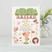 Baby shower Bosbossen Kaart (Staand voorkant)