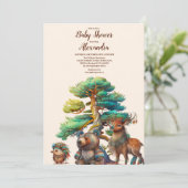 Baby shower Bosbossen Kaart (Staand voorkant)