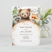 Baby shower Bosbossen Kaart (Staand voorkant)