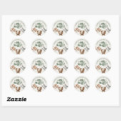Baby shower Bosbossen Ronde Sticker (Vel)