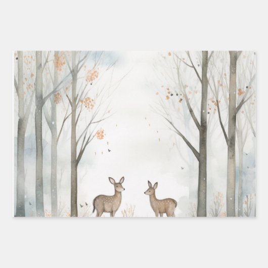 baby shower bosgebied inpakpapier vel (Voorkant)