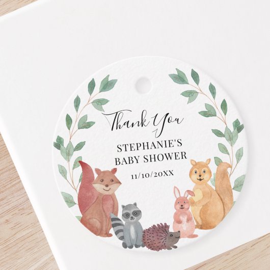Baby shower Bosland Bedankjes Labels