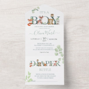 Baby shower Bosland   Boeken voor baby allen All In One Uitnodiging
