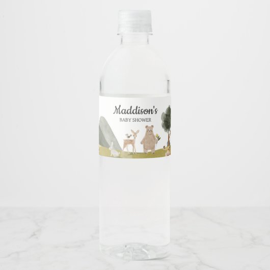 Baby shower Bosland Waterfles Etiket (Voorkant)