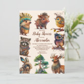 Baby shower bosvriendelijk bos en bos groen kaart (Staand voorkant)