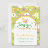 Baby shower botanique de fraise Invitation (Devant)