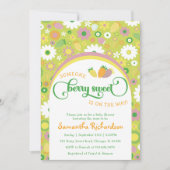 Baby shower botanique de fraise Invitation (Devant)