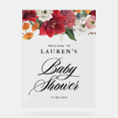 Baby shower botanique Red Amaryllis Bienvenue (Recto)