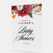 Baby shower botanique Red Amaryllis Bienvenue (Angle)