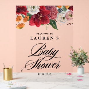 Baby shower botanique Red Amaryllis Bienvenue