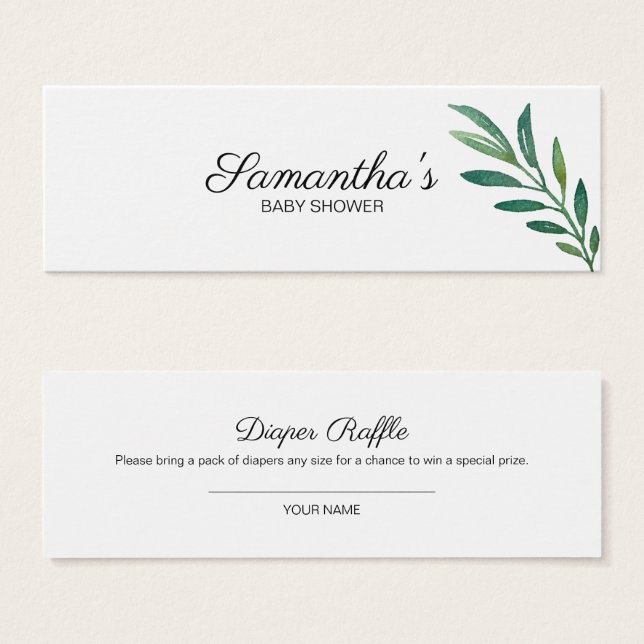 Baby shower botanique verdoyant Raffle (Devant & derrière)
