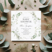 Baby shower Botanisch groen Modern Kaart