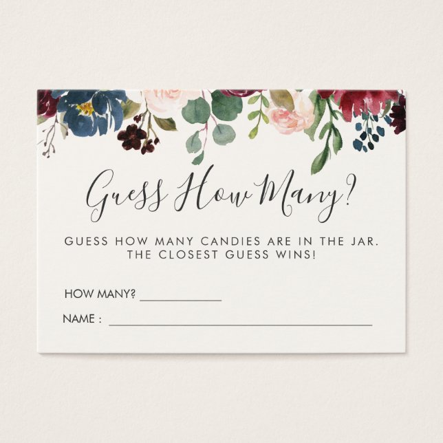 Baby shower Bouquet Bourgogne | Jeu de devinette (Devant)